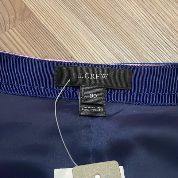 J. Crew Pencil Skirt Wrap Pink Navy Striped Size 00 Silk blend Classy Trendy NWT - Picture 4 of 13